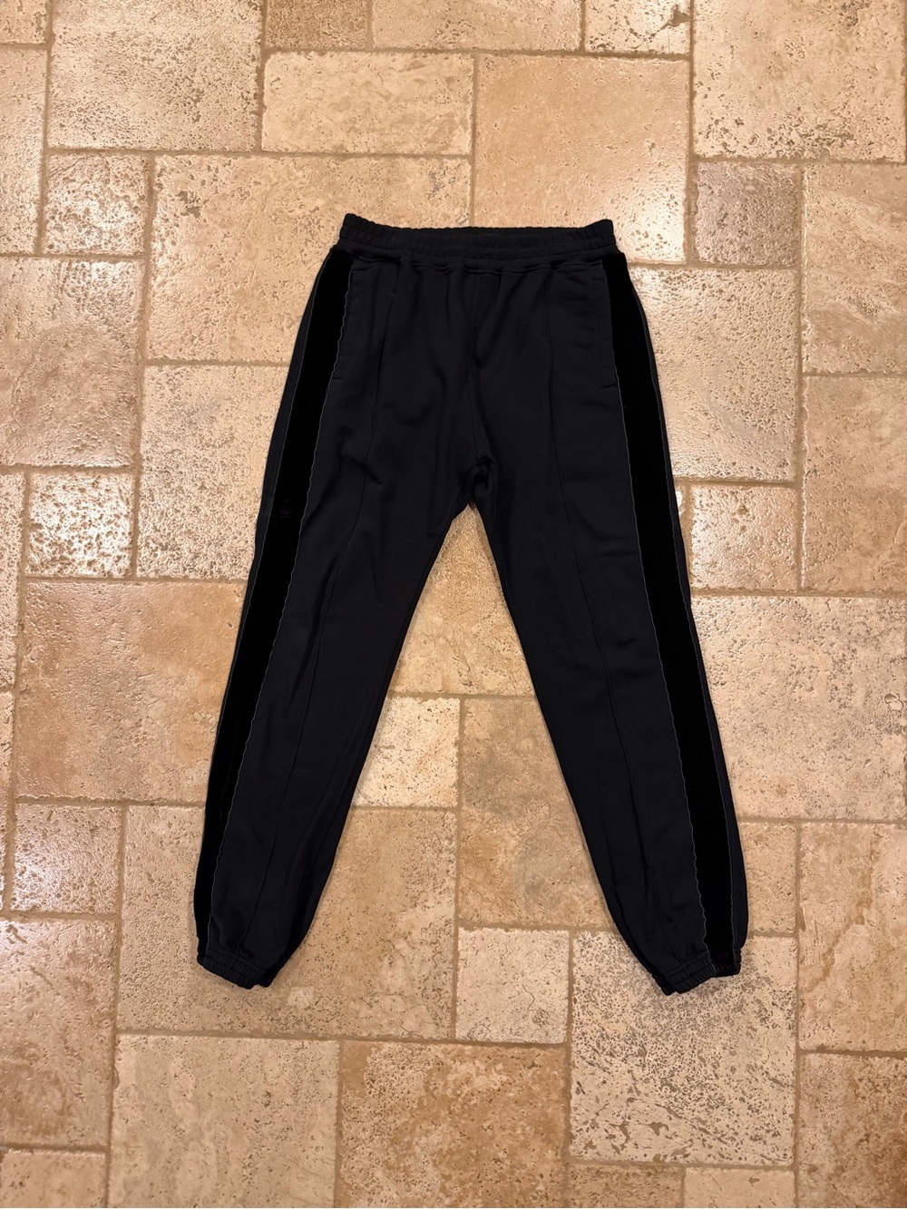 Haider Ackermann AW15 Perth Velvet Stripe Tux Black Sweatpants